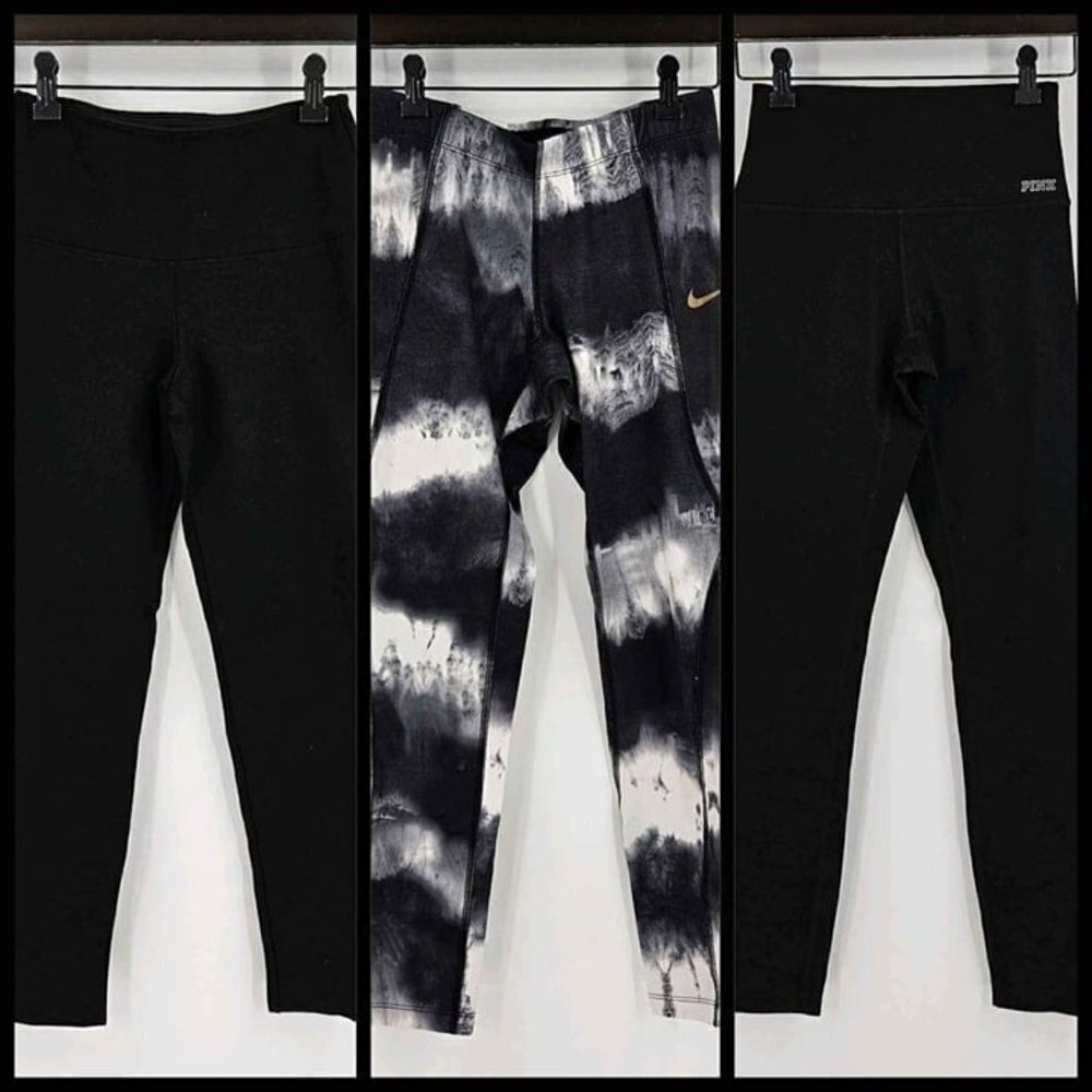 Nike PINK Victoria’s Secret Athena Marie Leggings Lot of 3 Women’s Size Small
